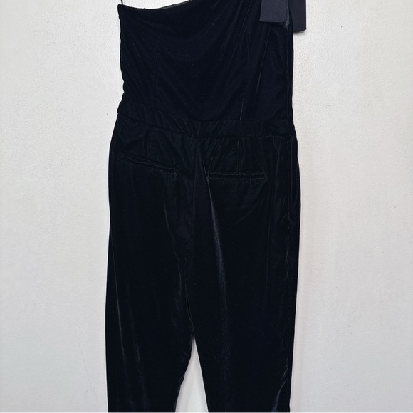 Banana Republic Womens 4 Velvet Bow One Shoulder Maxi Jumpsuit In Black - Picture 12 of 14